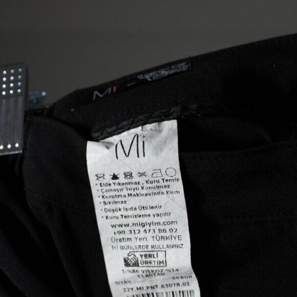 Mi Brand Black Ankle Length Trousers Size TR 50 14 US - Picture 5 of 5